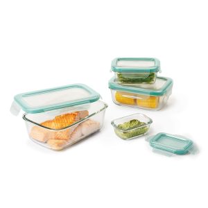 OXO - 8 Piece SNAP Glass Rectangle Container Set