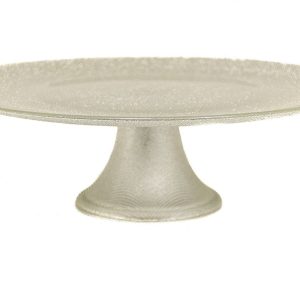 Luigi Bormiolo - Glitter Silver Cake Plate (33 cm)