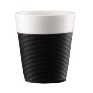 Bodum® - Bistro Mugs with Silicone Sleeve (2 pcs, 0.3 L, Black)