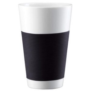 BODUM - CANTEEN MUG, DOUBLE WALL, LARGE, 0.35 L, 12 OZ, PORCELAIN, BLACK, 2