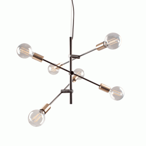 DOME DECO - PENDLE METAL BLACK&GOLD+LED