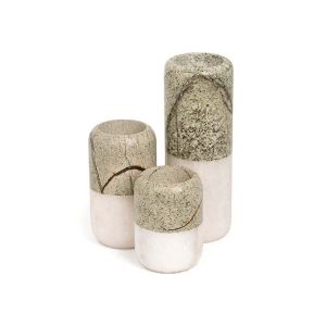 DOME DECO - TEALIGHTS WHITE GREEN SET OF 3