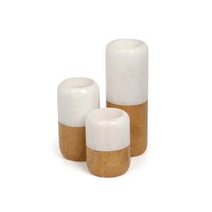 DOME DECO - TEALIGHT YELLO&WHITE 8CM