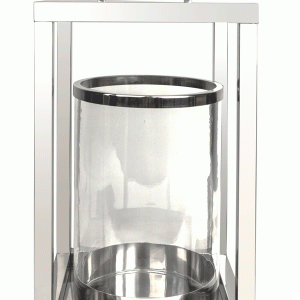 DOME DECO - LANTERN W TEAK WOOD HANDLE 55CM