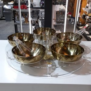 CLUX - SALAD BAR WITH GOLD BOWLS