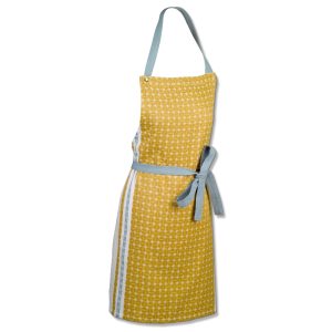 Kela - Apron Svea Curry Yellow/ Freeze Bleu