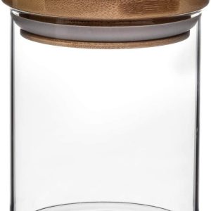 Carl Mertens - Jar, Small, Borosilicate Glass, Bamboo Lid