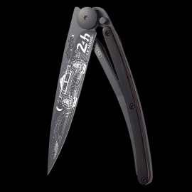 Deejo - 24h Le Mans Knife 100 years Night Edition Tattoo Titanium Ebony wood