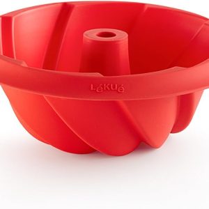 Lékué - Spiral Savarin Bundt pan, 20cm, Red