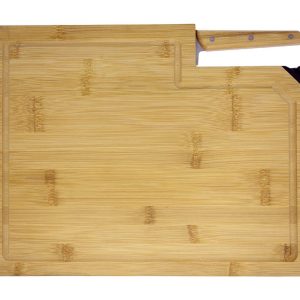 Baladeo - Bamboo Cutting Board with Sharpener and Chef Knife