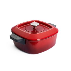 Woll - Iron Casserole Square Chili Red 24x24