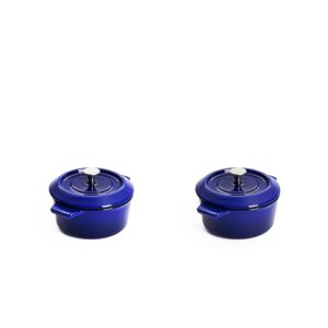 Woll - Iron Set of Two Mini Casserole Cobalt Blue 10cm