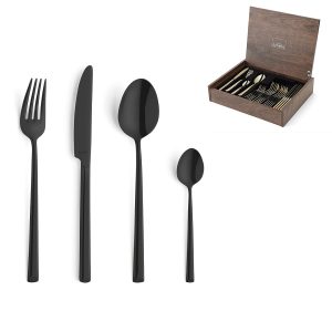 Amefa - Metropole Black 24pcs Cutlery Set