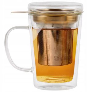 Vialli -  Tea Infuser Glass Stainless steel 300ml