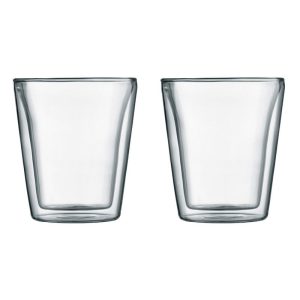Bodum Canteen Double Wall Glass, Medium, 0.2L, Set of 2 (Clear)