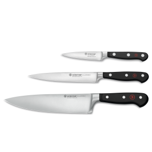 Classic 3-Piece Chef's Knife Set — Black