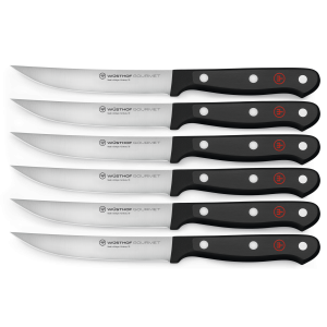 WÜSTHOF Gourmet 6 Piece Steak Knife Set, Black