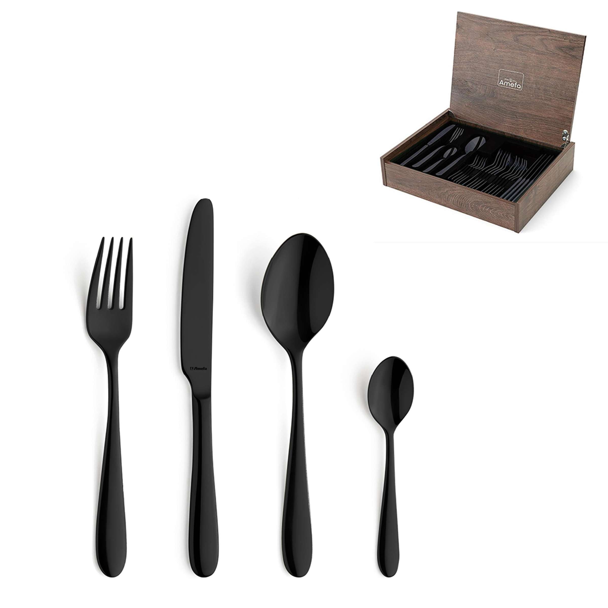 OXFORD Besteckset 24-teilig PVD schwarz