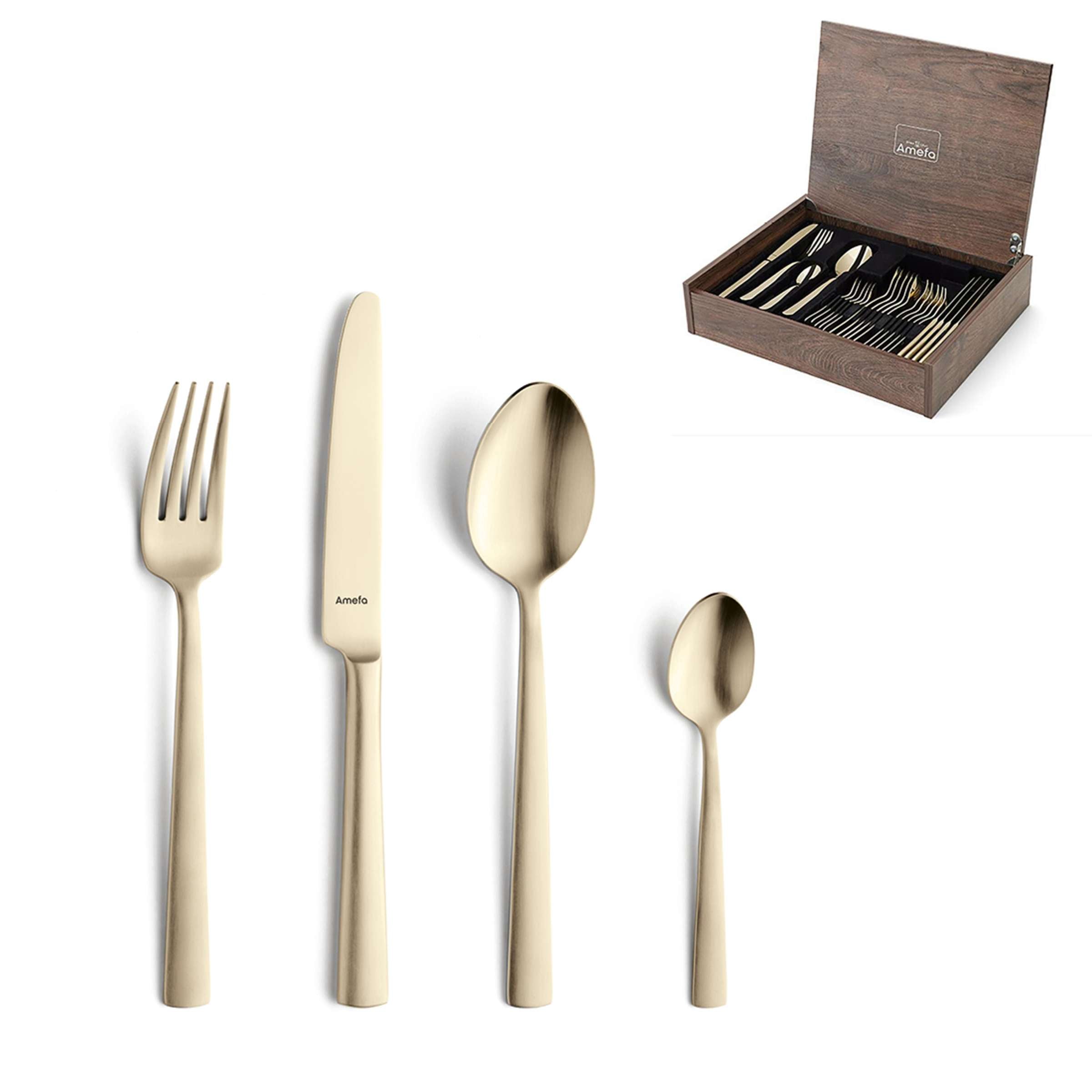 VENTURA Besteckset 24-teilig PVD champagner mattiert