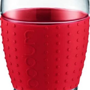 Bodum Pavina Glass, 0.45L/15oz, Red, Set of 2