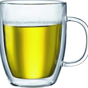 BODUM Bistro 2pcs Jumbo Mug, Double Wall, 0.45L / 15oz, Transparent