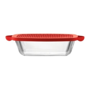 Bodum Hot Pot Lasagne Dish with Silicone Lid, Large 3.5L, Red
