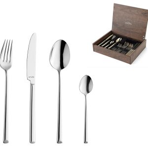 Amefa Metropole 24pcs Cutlery Set in Wood Cabinet